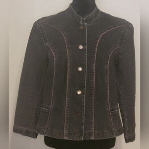 Sigrid Olsen Dark Gray Jean Jacket